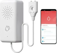 Wifi Water Leak Detector, Smart Water Sensor with Cable, 85Db Audio/App/Sms/Emai