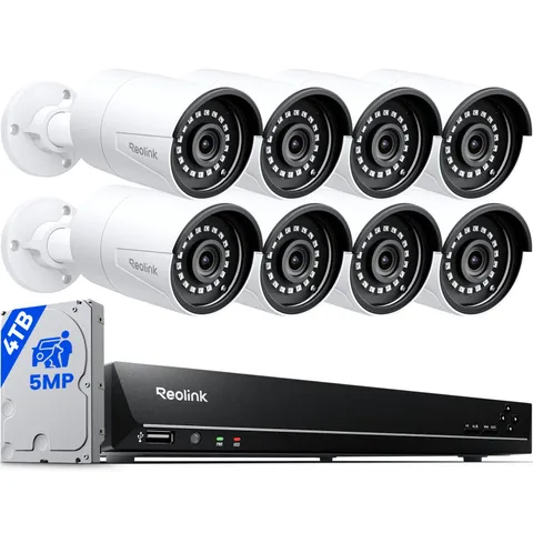 REOLINK 16CH 5MP Home Security Camera System with 4TB HDD White