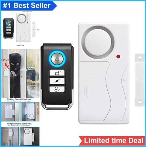 Wireless Door Alarm Magnetic 105dB Remote Control Home Security Anti-Theft
