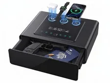 Yoqimi Smart Biometric Gun Safe with 3-in-1 Phone & Watch Wireless Charging, ...