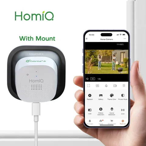 Homiq AI Magnetic 2K 3MP Window Camera, Supports 2.4Ghz and 5Ghz Wifi, Home Secu