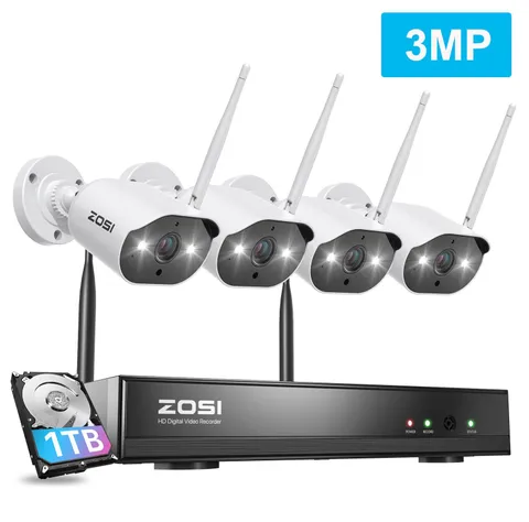 ZOSI 3MP Security Camera Home System Instant Alert 8CH NVR WIFI IP  Night Vision