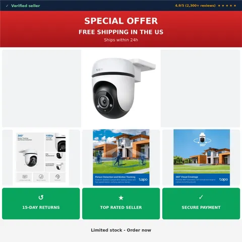 Tapo C500 1080p Outdoor Wi-Fi Security Camera 360° PTZ Alexa Google