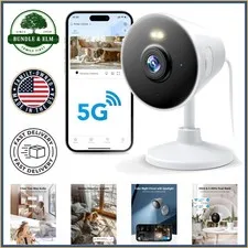 Bullet Style Security Camera with Waterproof Design for Home & Pet Monitoring