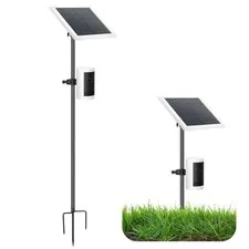 Camera Mount, 2-in-1 Pole Ground Stake Mount Stand with Solar Panel Mount for...
