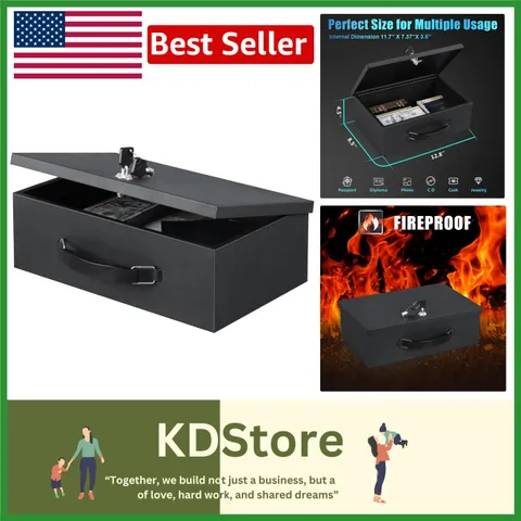 SecureFire Pro: Fire-Resistant Safe with Key Lock for Valuables & Documents