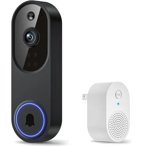 Battery-Powered 1080p Wi-Fi Doorbell with 2-Way Audio and Secure Cloud Storage