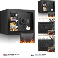 9.84"H Small Safe Box for Personal Privacy, 1.2 Cu Ft Security Safe with Fire...