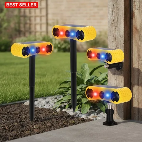 Sensor Alarm 2 Pack Solar Powered Animal Deterrent Loud Noise Maker 13