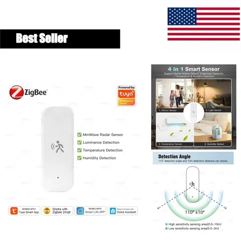 Coolo Zigbee MmWave Motion Sensor Tuya Temperature Humidity