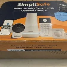 SimpliSafe 13 Pc Kit-1 Outdoor Camera-1 Base-1 Keypad-2 Motion & 8 Entry Sensors