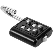 Black Metal Combination Padlock with 6 Digit Code for Locker and Travel Security