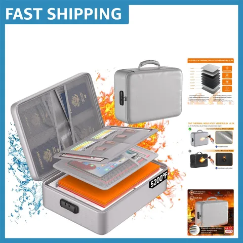 Luxury Fireproof Document Organizer - Water-Resistant, Lockable Storage Solution