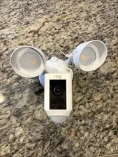 Ring Floodlight Cam Wired White 1080p HD Security Camera Tested Works Model 2210