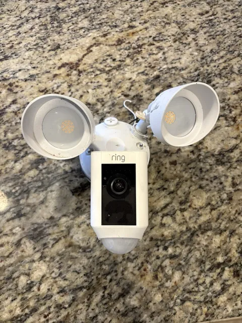 Ring Floodlight Cam Wired White 1080p HD Security Camera Tested Works Model 2210