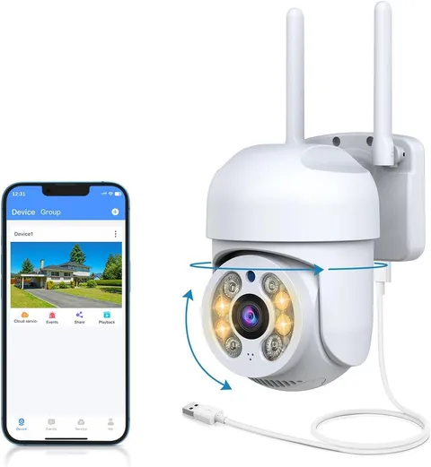 Wireless Outdoor PTZ Security Camera, Home Wifi Video Surveillance Cameras | No