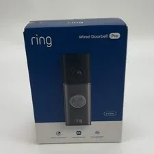 New Ring Wired Video Doorbell Doorbell Camera Black 5DFYA2
