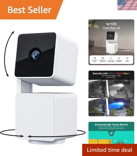 1080p Wi-Fi Smart Home Security Camera with Color Night Vision & Motion Tracking