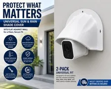 Universal Sun Rain Shade Cover for Ring Nest Arlo Dome Cameras 2 Pack