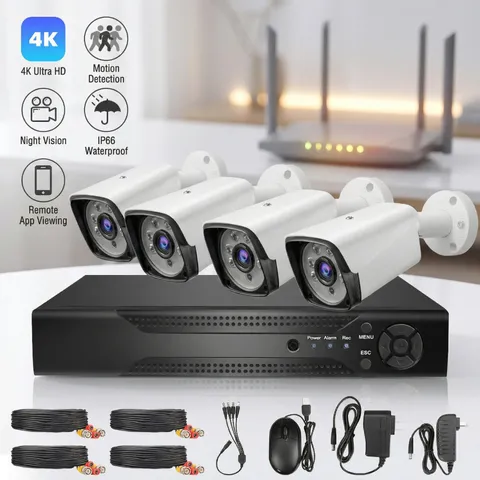 4K Camaras De Seguridad Para Casa Oficina Security Camera System 4 Cameras Home