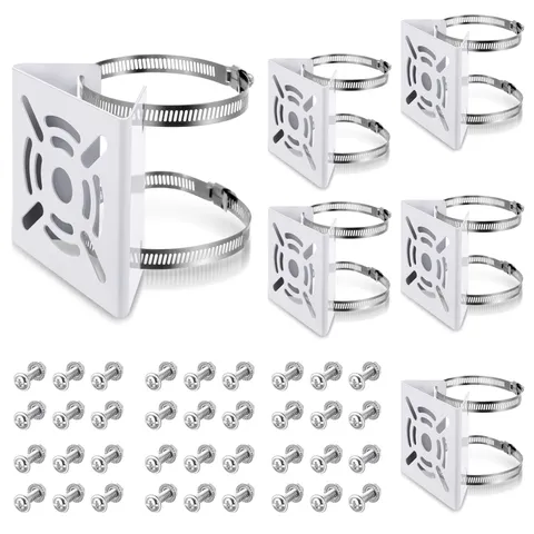 6 Pcs Universal Vertical Pole Mount for Wall Mounting Bracket with 6 Loops So...