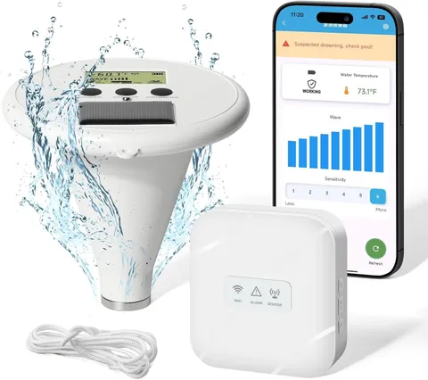 WiFi Pool Alarm Solar Wave Pool Alarm W/ Optimal Sensitivity Remote Control by