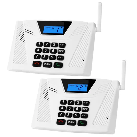 (2)Intercoms Wireless for Home, Full Duplex Hands-Free Intercom, 5300ft White  
