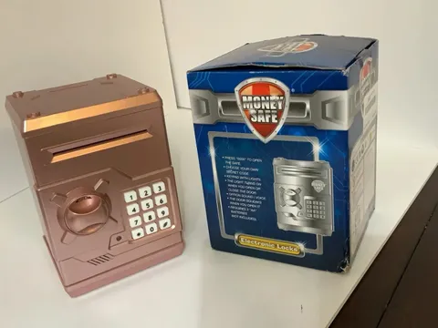 Money Safe For Kids-Electronic Locks Piggy Bank Mini Money Safe Rose Gold