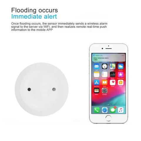 Tuya ZigBee Smart Water Detector Leakage Sensor Overflow Level Alarm