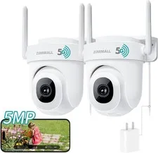ZUMIMALL 2.5K Wired Cameras for Home Security, 2.4G/5G WiFi Outdoor Camera