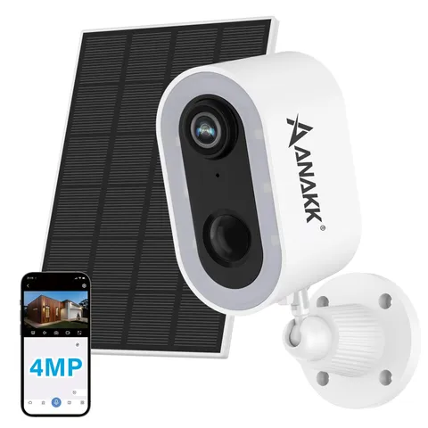 4MP Wireless Solar Powered Battery Camera WiFi Home Security Camera 2-Way Talk