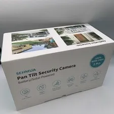 SEHMUA 2K Solar Security Cameras Wireless Outdoor, 2 Pack 360° View Pan/Tilt