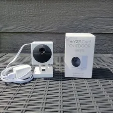Wyze Cam Outdoor WVOD1 1080p Wire-Free Expansion Camera w/ Box Power Adapter