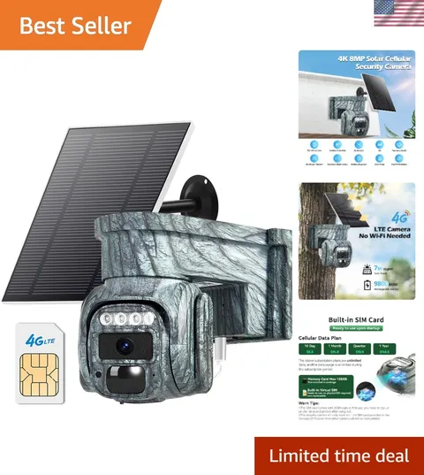 Wireless Outdoor 4G LTE Security Camera with Robust Night Vision & Motion Alerts