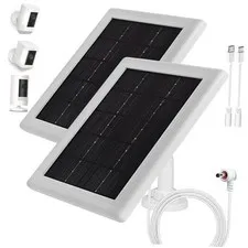 Ring Camera Solar Panel Charger,5W Solar Charger Compatible 2 Pack 5W White