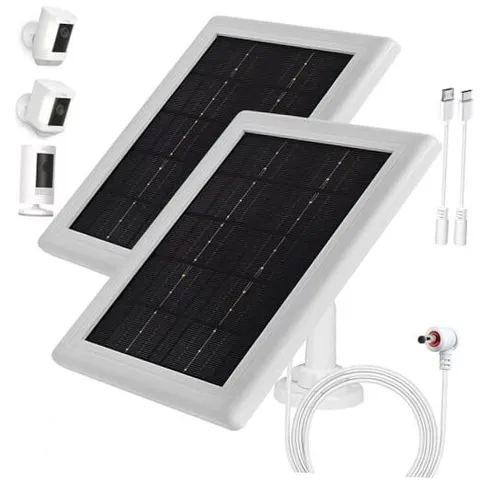 Ring Camera Solar Panel Charger,5W Solar Charger Compatible 2 Pack 5W White