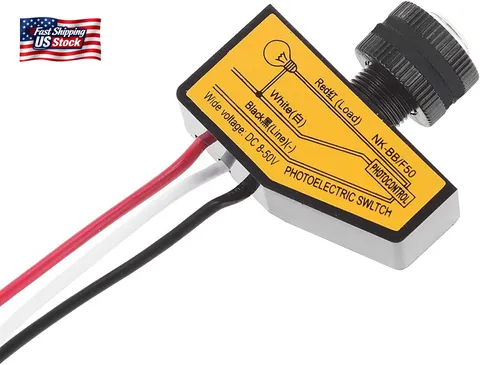 Light Control Switch ONEVER DC 12V 24V 36V 48V Dusk to Dawn Photocell Light Swit