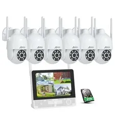 ANRAN 5MP Wi-Fi IP Security Camera System Outdoor Pan-Tilt 3K Color Night Vision