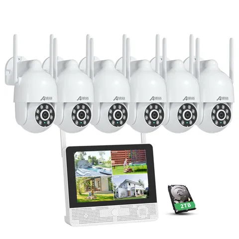 ANRAN 5MP Wi-Fi IP Security Camera System Outdoor Pan-Tilt 3K Color Night Vision