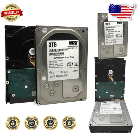 Renewed 3TB 3.5" Internal Hard Drive 5700RPM 32MB Cache SATA 6Gb/s Surveillance