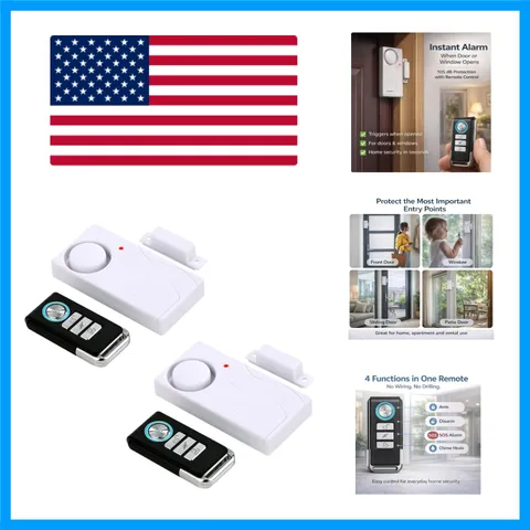 Child Safety Door Alarms with Adjustable Volume - 2 Pack for Ultimate Protection