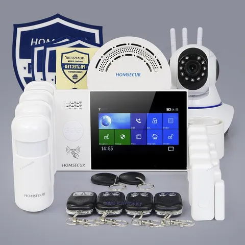 HOMSECUR Wireless WIFI 4G RFID LCD Burglar Intruder Alarm System