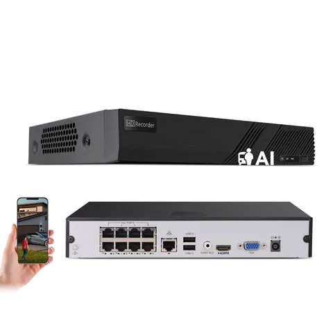 Anpviz 8CH PoE NVR for Home Security Camera System, Support 8MP/3K PoE Camera