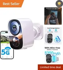 Reliable Waterproof Security Camera - 2K Video, Night Vision, and Free Storage