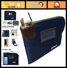 Waterproof Cash Deposit Bag with Lock & Keys, Durable Zippered Canvas Wallet Pou