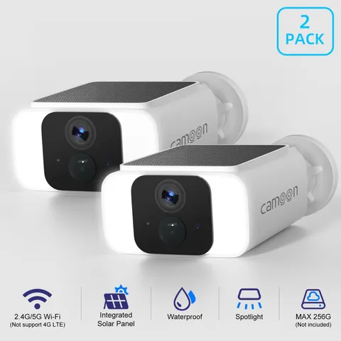 2K Wireless Solar Powered Security Camera Outdoor WIFI 6 Floodlight Security Cam
