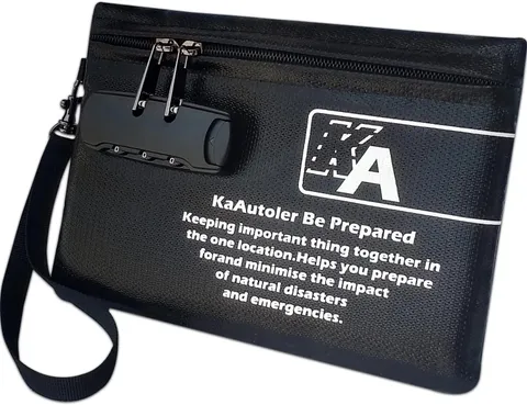 Small Fireproof Bag With Lock Waterproof Money Pouch For Cash Jewelry Valuables