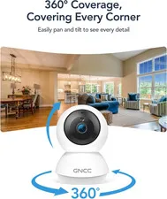 2K Cameras for Home Security, Indoor Pan/Tilt Security Camera for Baby Monito...