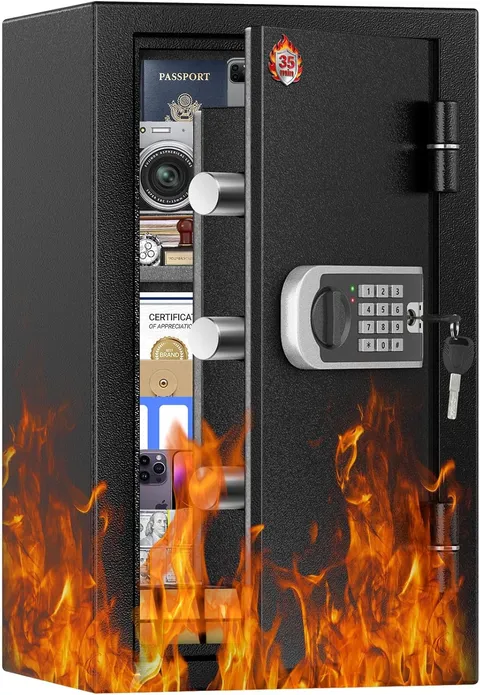 Large Fireproof Safe with Smart Alarm System for Home Use