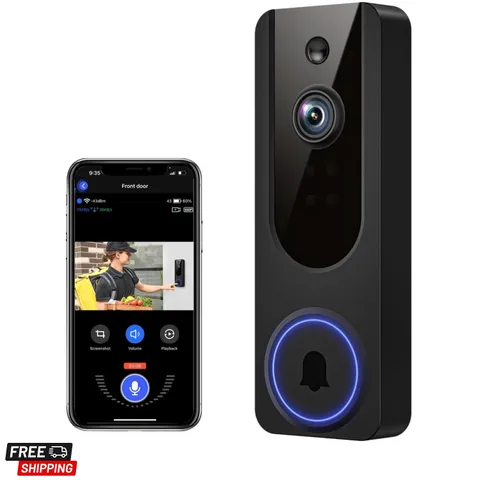 1080p WiFi Video Doorbell Camera Wireless, Battery Powered, AI Human and Moti...